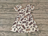 Easter Bunny Leopard Brown Girl's Dress