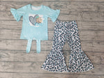 Kind Bee Sky Blue Leopard Girl's Set