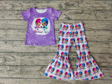 GSPO0331 Summer Shine Cartoon Girl Purple Girl's Set