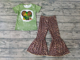 GSPO0323 Cactus Boots Love Leopard Green Girl's Set