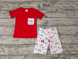 BSSO0120 Summer Farm Red House Boy's Shorts Set