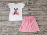 GSD0228 Easter Bunny Leopard Pink Skirt Girl's Dress