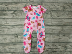 SR0194 Newborn Western Hat Boots Pink Zip Baby Boy's Romper