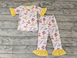 GSPO0423 Cartoon Tiger Yellow Girl's Set Pajamas