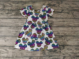 SALE GSD0239 Mouse Leopard Purple Girl's Dress