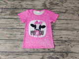 GT0128 Valentine's Day Moody Heifer Pink Girl's Shirt Top