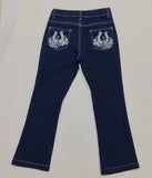 P0085 Western Blue Denim Flared Girl's Pants Jeans