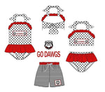 MOQ 8 pcs Each style Custom Style GO DAWGS Red Dog Swimwear