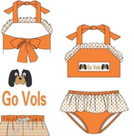 MOQ 8 pcs Each Style Custom Style Go Vols Orang Dog Swimwear