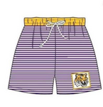 MOQ 8 pcs each style Custom Style GEAUX Purple Tiger Swimwear
