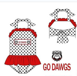MOQ 8 pcs Each style Custom Style GO DAWGS Red Dog Swimwear