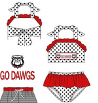 MOQ 8 pcs Each style Custom Style GO DAWGS Red Dog Swimwear