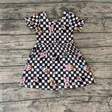 SALE GSD0235 Cartoon Mouse Black Plaid Girl's Dress