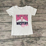 GT0134 Western Baby White Short Sleeves Girl's Shirt