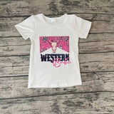 GT0134 Western Baby White Short Sleeves Girl's Shirt