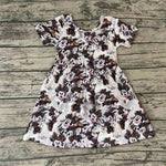 SALE GSD0232 Cartoon Mouse Leopard Brown Girl's Dress