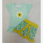 SALE C9-2 Flower Floral Girl Shorts Set