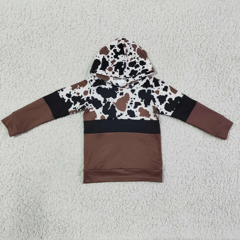 BT0100 Cow Brown Hoodie Boy's Shirt