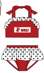 MOQ 8 pcs Each Style Custom Style WKU Red Swimwear
