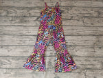 SR0232 Summer Leopard Colorful Girl's Jumpsuit