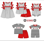 MOQ 8 pcs Custom Style GO DAWGS Boy Shorts Set