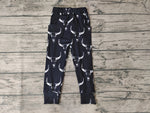 P0091 Skull Bull Black Casual Trousers Pants