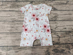 SR0247 Floral Flower Buttons Baby Boy's Romper