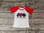 GT0108  Peace Love America Red Girl's Shirt Top