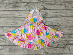 GSD0281 Summer Pink Cartoon Princess Girl's Dress