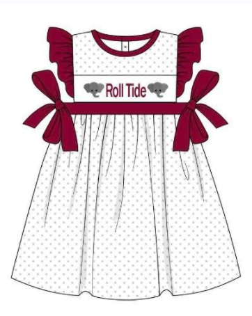 MOQ 5 pcs Custom Style Roll Tide Girl's Dress