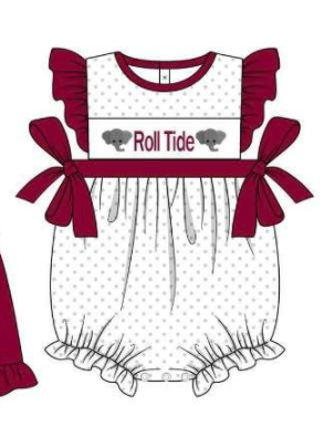 MOQ 5 pcs Custom Style Roll Tide Romper Girl