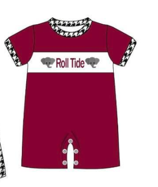 MOQ 5 pcs Custom Style Roll Tide Romper Boy