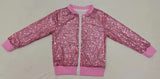 GT0541 New Boutique Pink Sequins Zip Coat