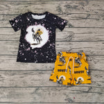 BSSO0197 Howdy Horse Riding Yellow Boy's Shorts Set