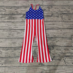 SR0256 National day Flag Star Stripe Girl's Jumpsuit