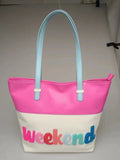 BA0052 Weekend Colorful PU Bag Leather Tote Bag