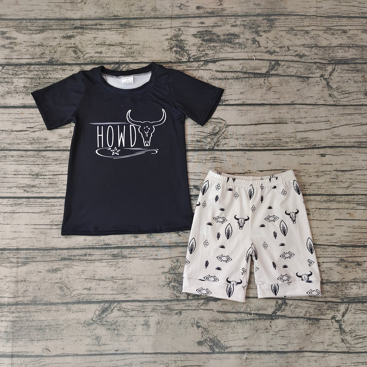 SALE BSSO0213 HOWDY Black Boy's Shorts Set – Amy yu garments wholesale