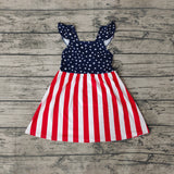 GSD0289 National day Flag Star Stripe Girl's Dress