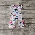 SR0328 Cow Pink Cute Baby Boy's Romper