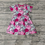 GSD0312 Smiley face Pink Girl's Dress