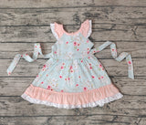 GSD0308 Flower Pink Floral Cute Girl's Dress