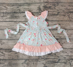 GSD0308 Flower Pink Floral Cute Girl's Dress