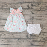 GBO0115 Flower Pink Floral Baby Girl's Bummie Set