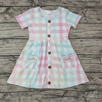 GSD0296 Colorful Plaid Girl's Dress