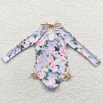 S0085 Summer Flower Girl's Swimsuit Onesie