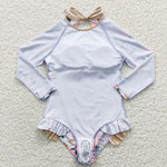 S0085 Summer Flower Girl's Swimsuit Onesie