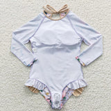 S0085 Summer Flower Girl's Swimsuit Onesie