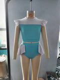 S0132 Boutique Summer Princess Blue Cute Girl's Swimsuit