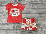 BSSO0260 I LOVIN IT Red Boy's Shorts Set