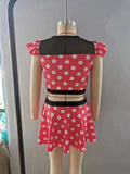 S0147 Cartoon Dots Pink Cute Girl's Swimsuit